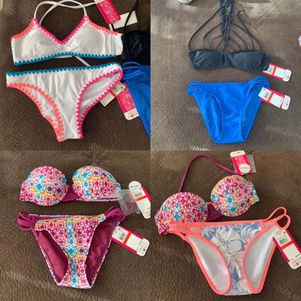 3 NWT Hula Honey complete bikini sets xs